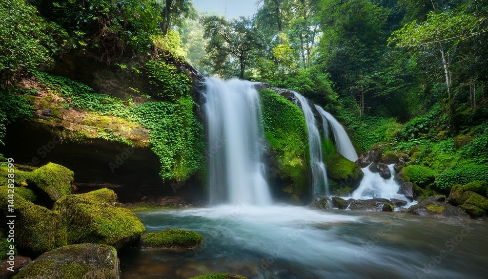 beautiful lush waterfall beautiful lush waterfall