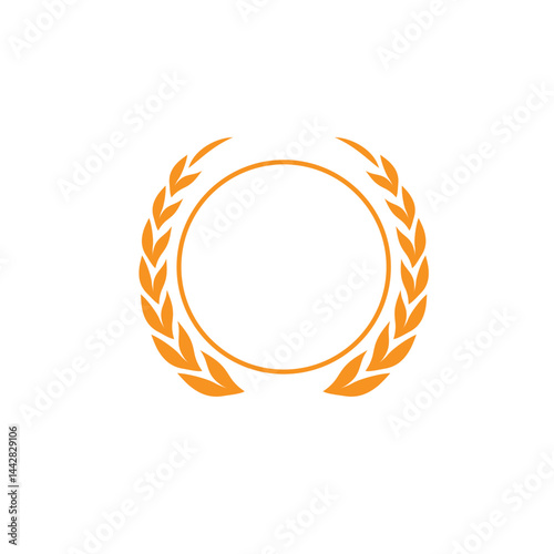 Orange Wheat Laurel Wreath Icon