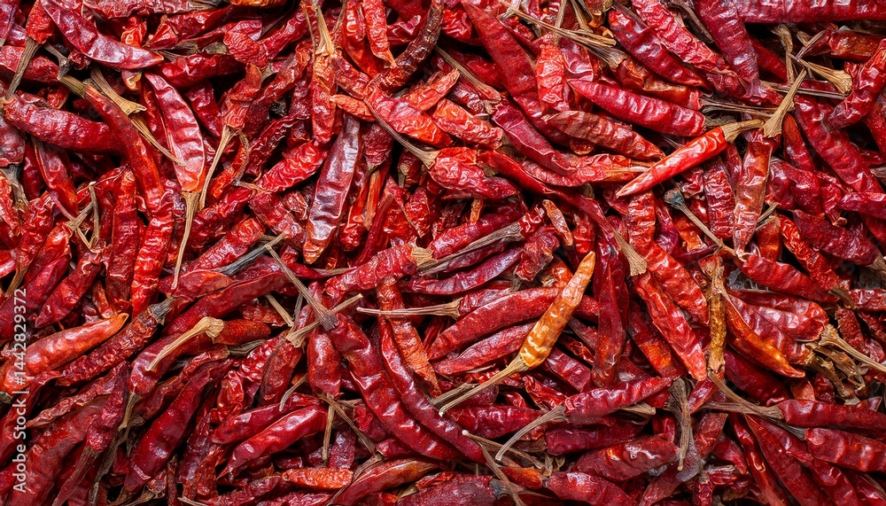 dried red chili thai spice hot pepper chili ingredient cooking top view drying chilis background dried red chili thai spice hot pepper chili ingredient cooking top view drying chilis background