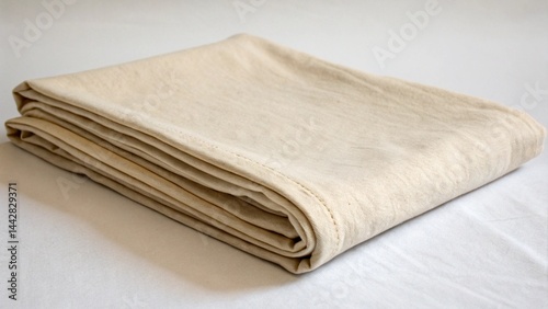 Neatly Folded Fabric on Plain Background