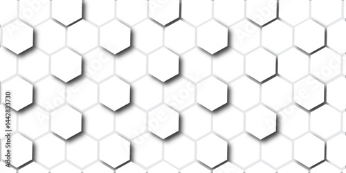 Seamless geometric pattern with hexagonal texture and honeycomb structure creates a modern vector design