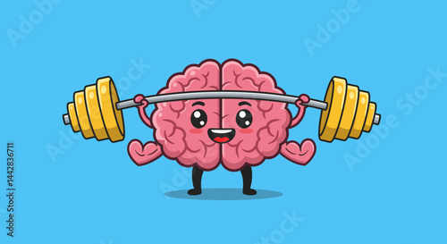 Strong Brain Character Lifting Yellow Weight