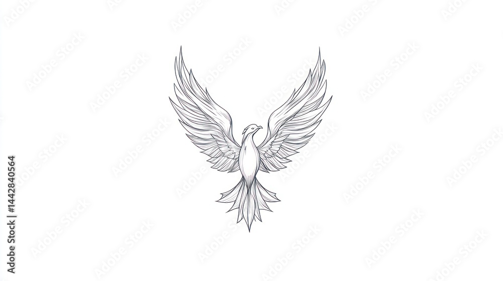 Obraz premium Dove in Flight, Symbolic Image