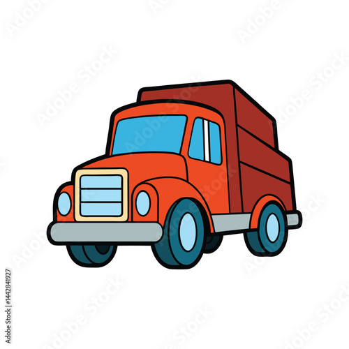 Heavy Duty Truck Vector Illustration, Cargo Transport Vehicle, Industrial Freight Delivery Commercial Graphic