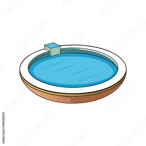 Swimming Pool Vector Illustration, Summer Vacation Design, Poolside Paradise, Luxury Resort Concept, Poolside Relaxation