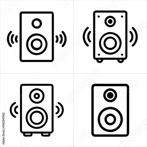 sound speaker icon set

