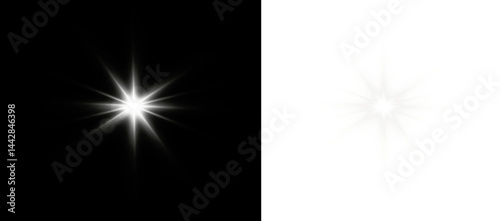 PNG sparkling galaxy beam with twinkle spiral and fantasy starlight, space flash and magic glow, PNG white star celebration and transparent explosion background for night party light effect.