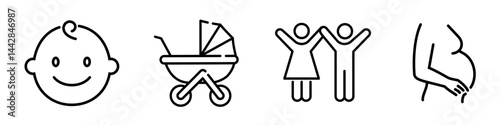 Pregnancy icon. Birth icon line