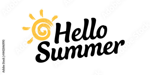 Hello summer text. Summer Banner