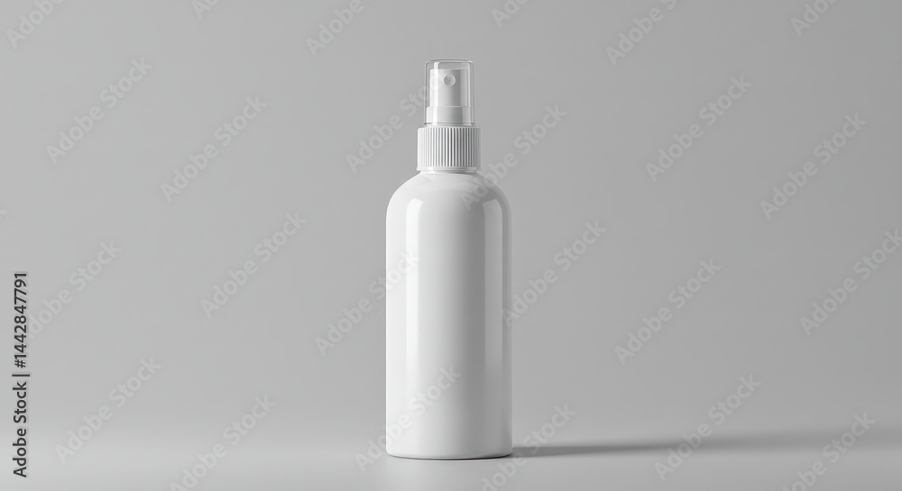 White Spray Bottle Mockup On Neutral Backgrounds White Spray Bottle Mockup On Neutral Backgrounds