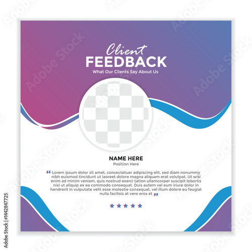 Vector modern testimonial template design