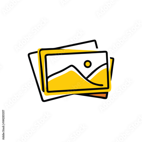 stack of images gallery photos collection on white background for web and graphic design