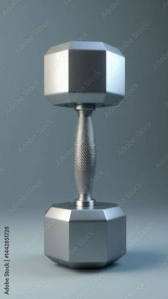 Sports silver dumbbell gym fitness, healthy lifestyle. .