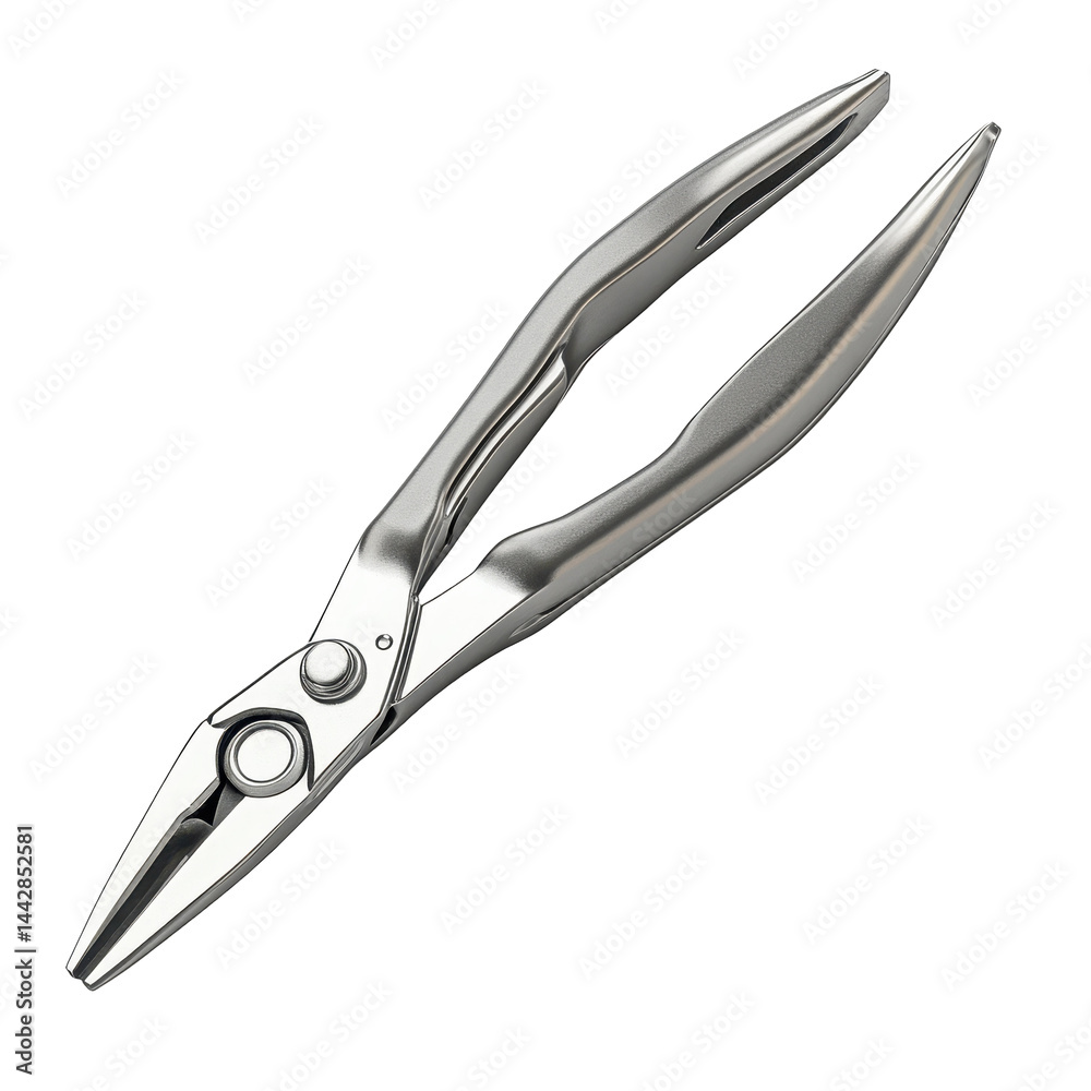 Fototapeta premium A sleek, high-quality stainless steel surgical pliers, ideal for precise gripping and cutting tasks.