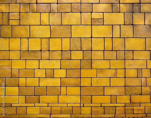 yellow bricks pattern on wall for abstract background