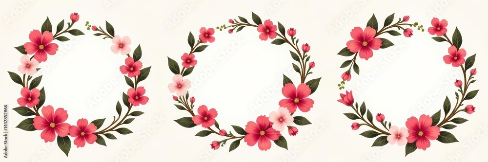 Set of beautiful floral labels and cards for Mother's Day celebration, love, gift, labels Set of beautiful floral labels and cards for Mother's Day celebration, love, gift, labels