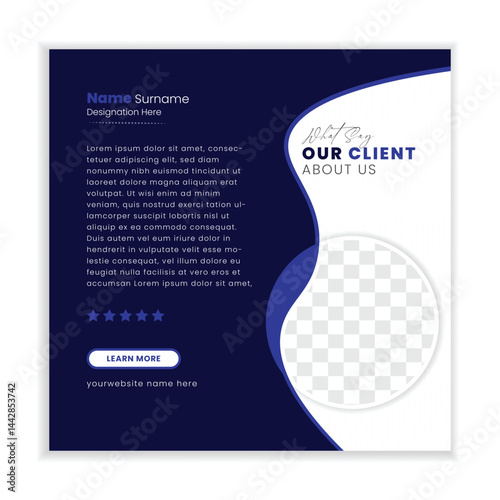 Vector modern testimonial template design
