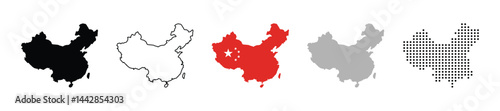 Republic of China Flag in Map Vector Illustration