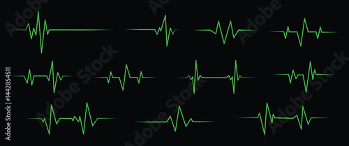 Heart rate monitor line vector. Heart rate pulse rhythm line illustration. Stock Vector.
