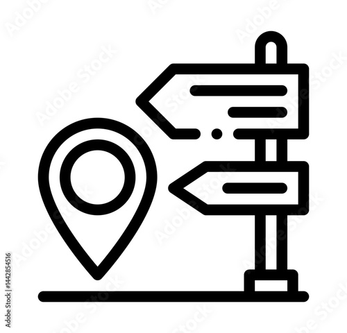 street sign line icon
