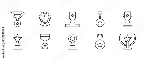 Set of Winning prizes vector. Award Icons
