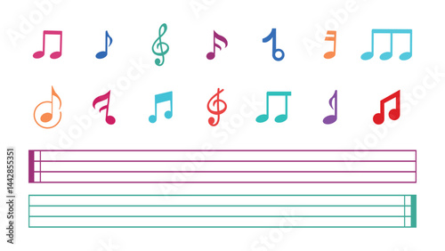 Music notes wave, musical notes on background, Music notes decorative background, vector illustration