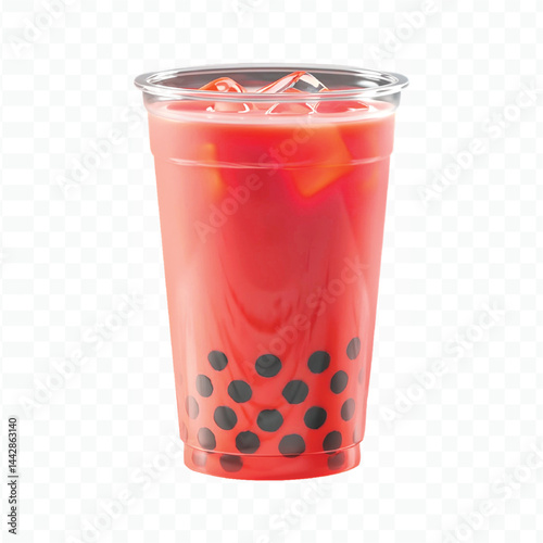 strawberry smoothie isolated on white