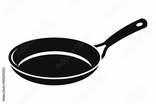 Camp Frying Pan Silhouette Vector Illustration