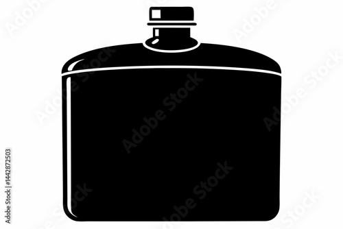 Closed Canteen Flask Silhouette Vector Illustration