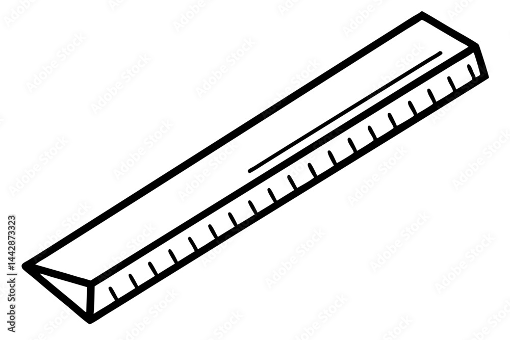 Folded Yardstick Line Art Vector Illustration Folded Yardstick Line Art Vector Illustration