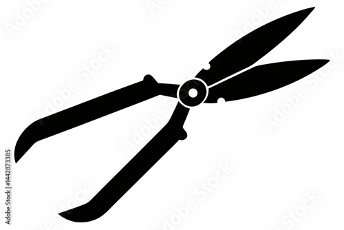 Manual Garden Shears Silhouette Vector Illustration