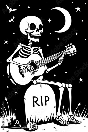 roll, Rock music, Musical instrument, Freedom, Winged Electric Guitar  skull  with Stars and Banner vector bundle