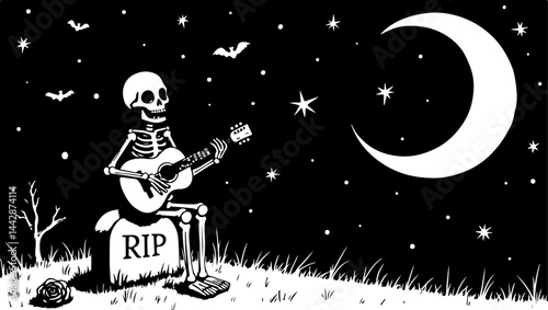roll, Rock music, Musical instrument, Freedom, Winged Electric Guitar  skull  with Stars and Banner vector bundle