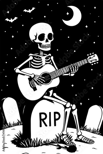 roll, Rock music, Musical instrument, Freedom, Winged Electric Guitar  skull  with Stars and Banner vector bundle