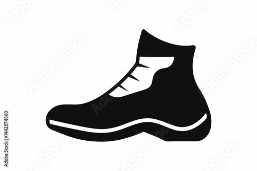 Simple Hiking Sock Silhouette Vector Illustration