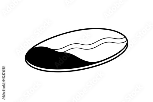 Tiny River Stone Line Art Vector Illustration