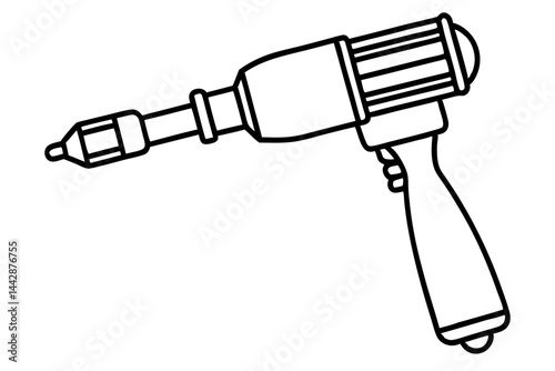 Vintage Hand Drill Line Art Vector Illustration