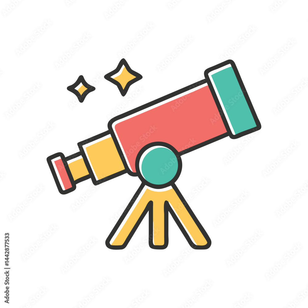 telescope on white background for web and graphic design telescope on white background for web and graphic design