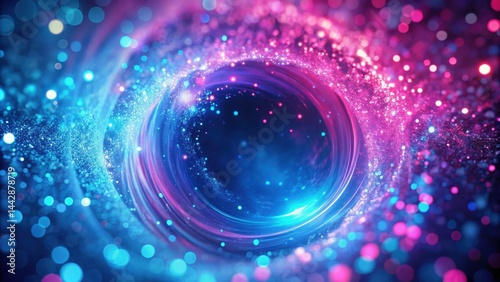 Obraz na płótnie Abstract swirling vortex of vibrant pink and blue energy with glittering particles w salonie
