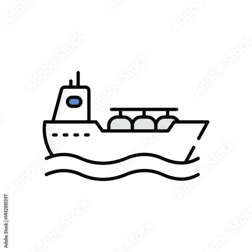 Gas Tanker Vector icon