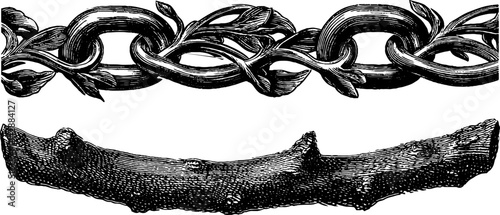 Intricate engraved illustrations of betrayal and broken themes for design