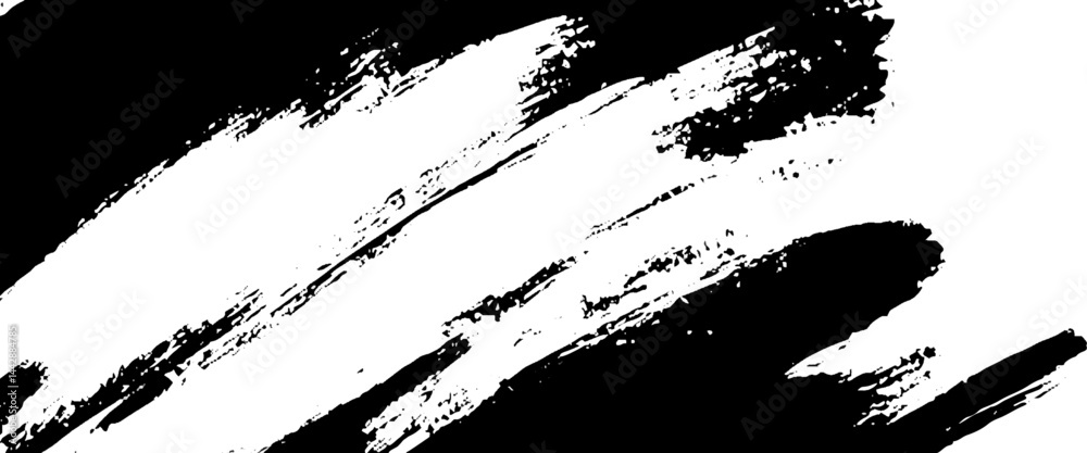 Vector style black and white grunge brush