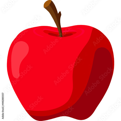 red apple on white background