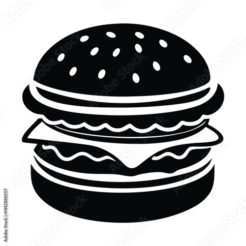 Best silhouette burger with a white background. Mascot style files. 