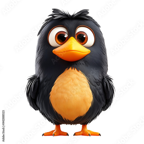Obraz na płótnie Happy Plump Bird Character Digital Illustration w salonie