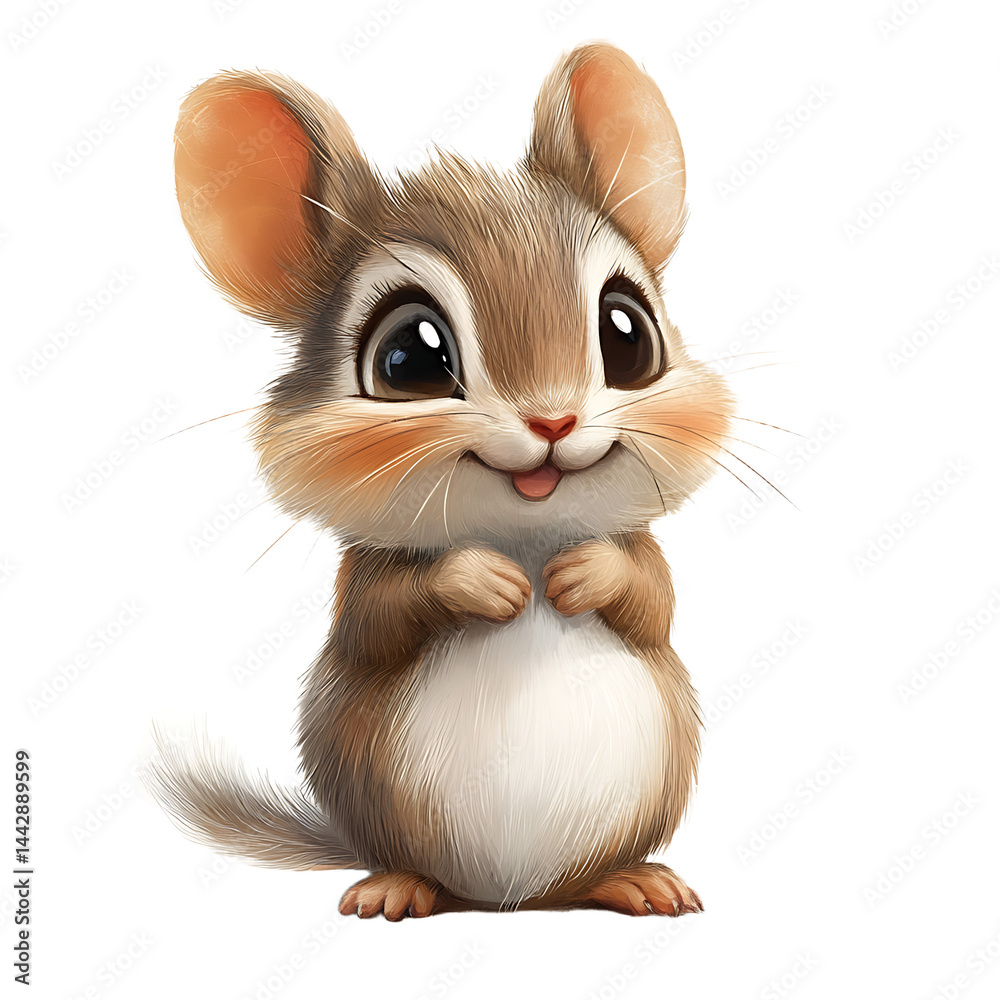 Happy Tiny Fluffy Creature Illustration