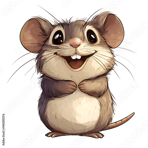 Obraz na płótnie Small Fluffy Mouse Digital Illustration Artwork w salonie