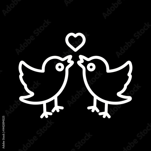 Lovebirds Vector Icon