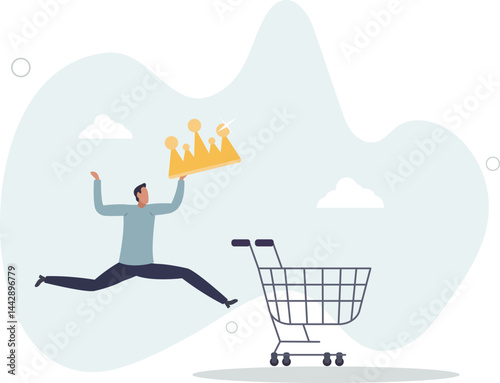 Customer is king, client want is most important, user experience or customer centric marketing strategy concept. character life .