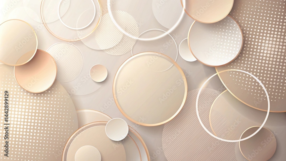Abstract Beige and Gold Geometric Circle Pattern Design Abstract Beige and Gold Geometric Circle Pattern Design